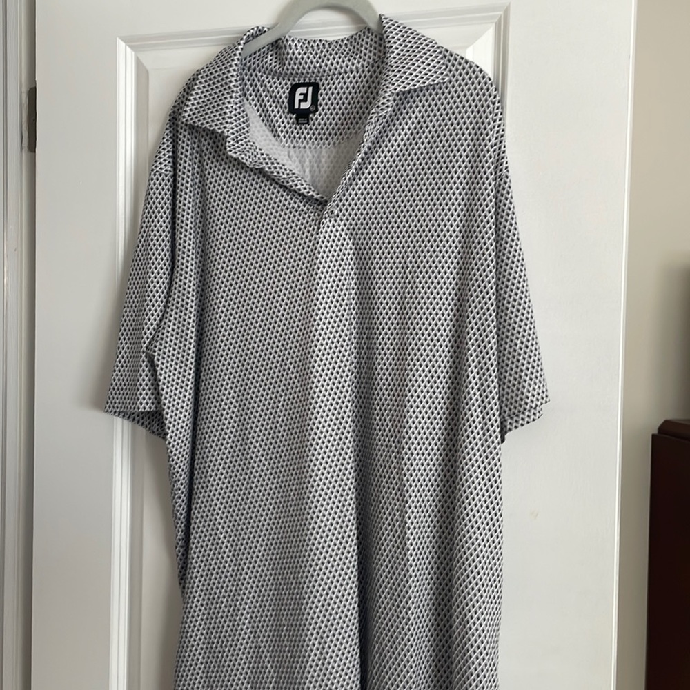 Men footjoy golf polo grey and white